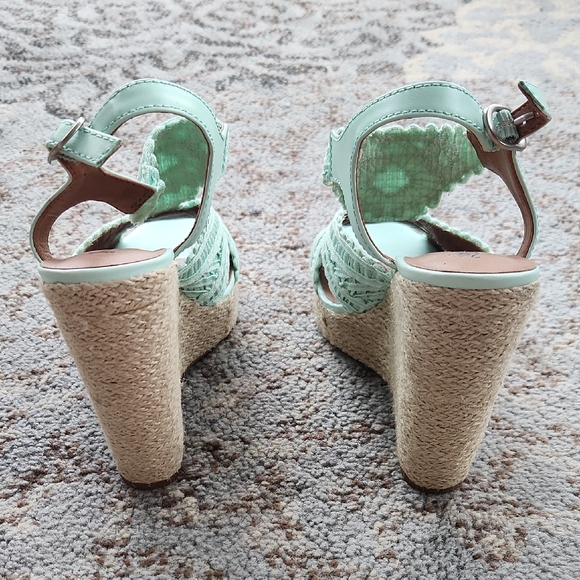 Lucky Brand Espadrille Wedge Bohemian Sandals Seafoam Green 8 - Picture 6 of 7